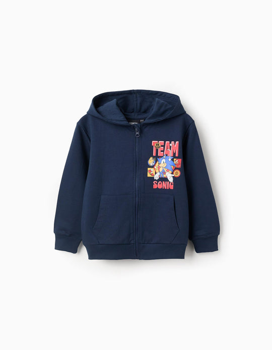Cotton Hooded Jacket for Boys 'Sonic & Friends', Dark Blue