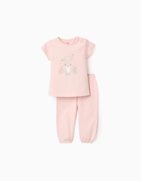 Cotton Pyjama for Baby Girls 'Bunny', Pink