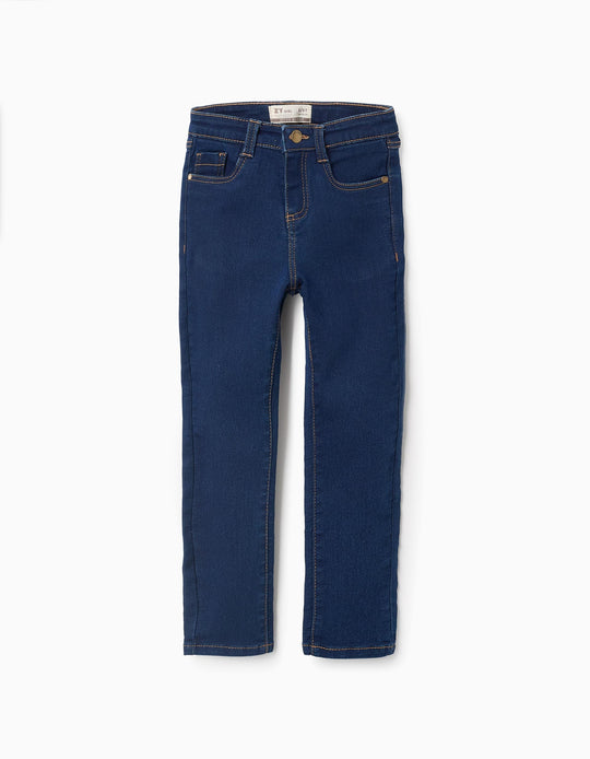 Flexible Skinny Jeans for Girls, Dark Blue