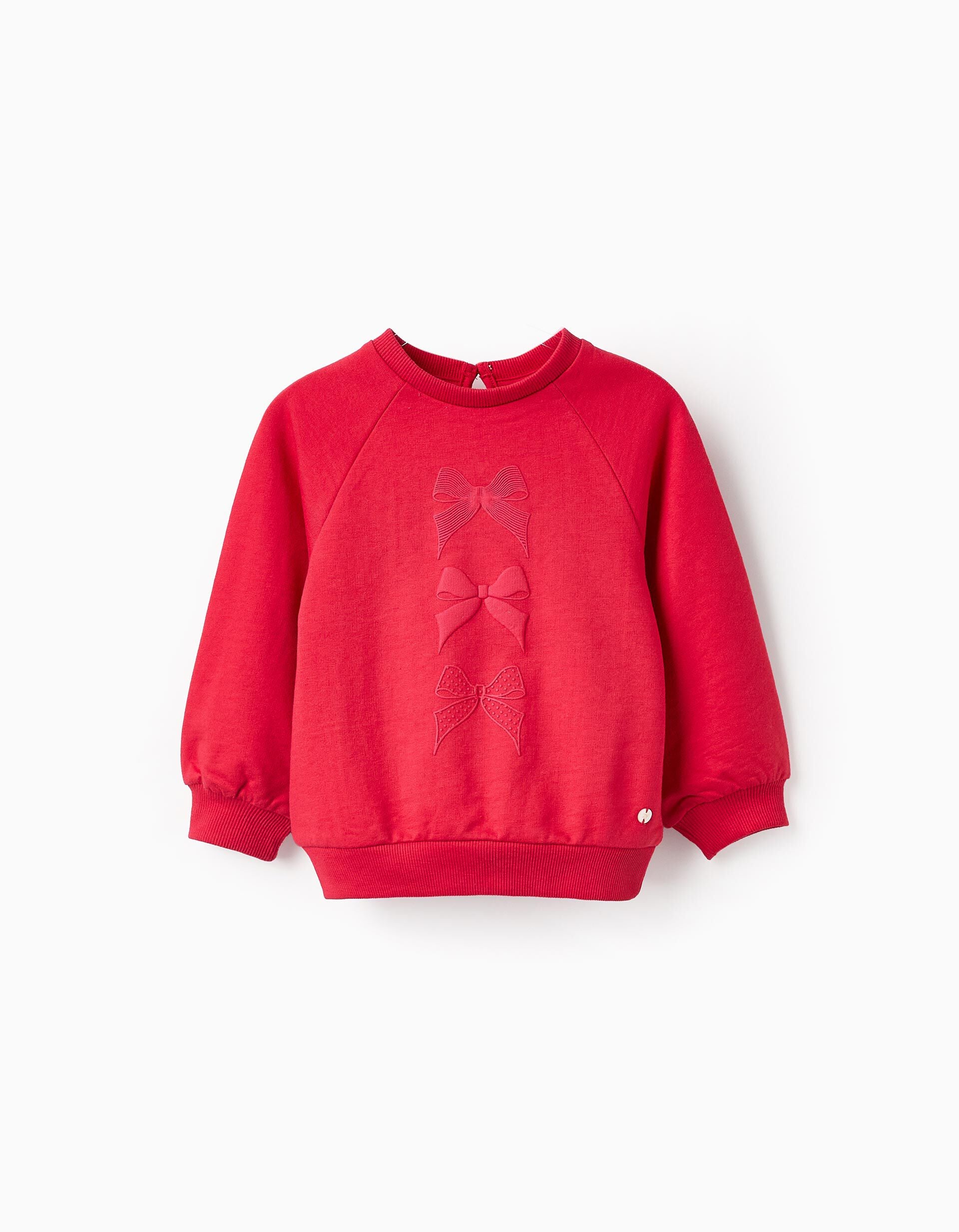 Sweatshirt with Embossed Print for Baby Girls, Red | Saudi Arabia
