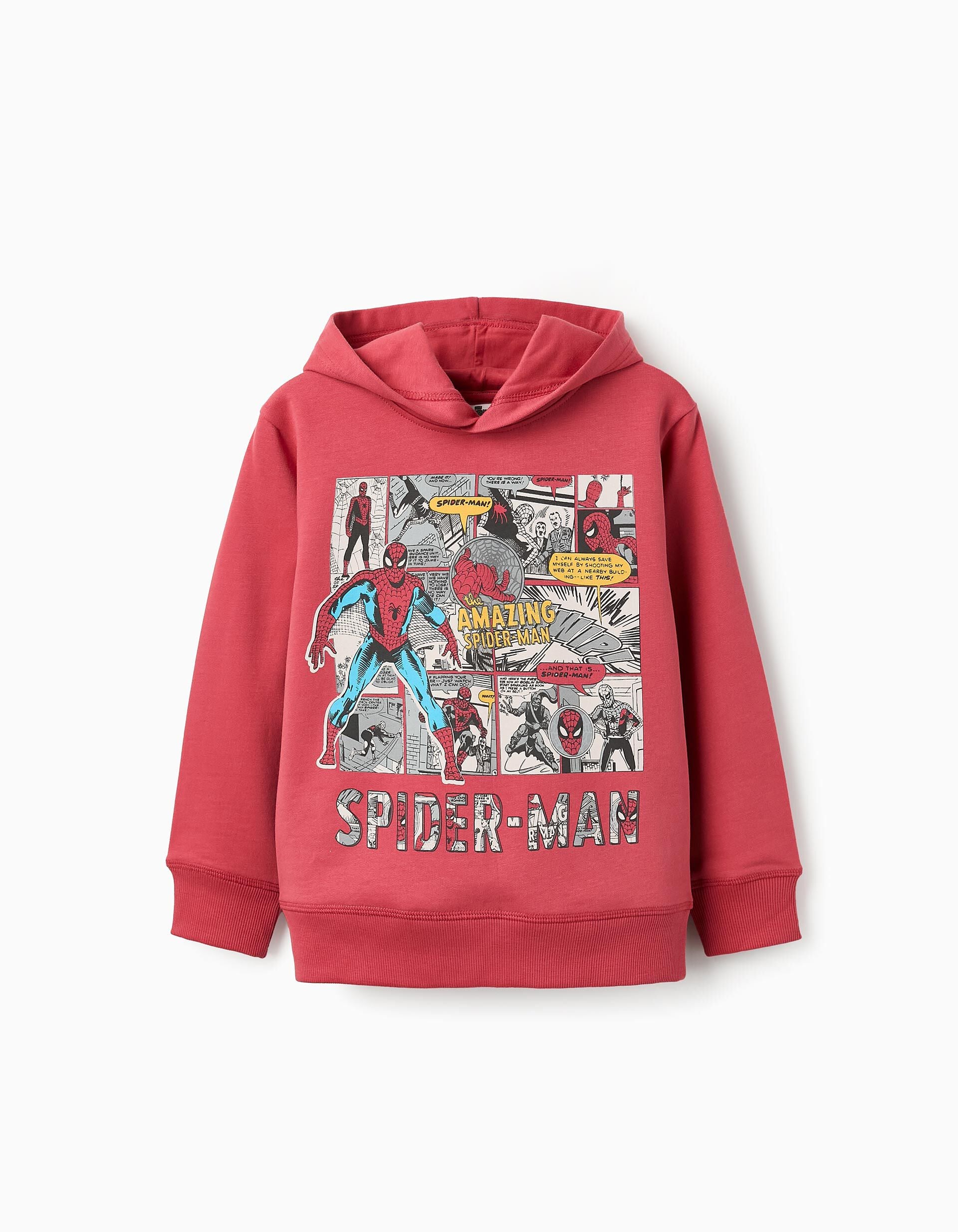 Cotton Hooded Sweatshirt for Boys 'Spider-Man' Red | Saudi Arabia