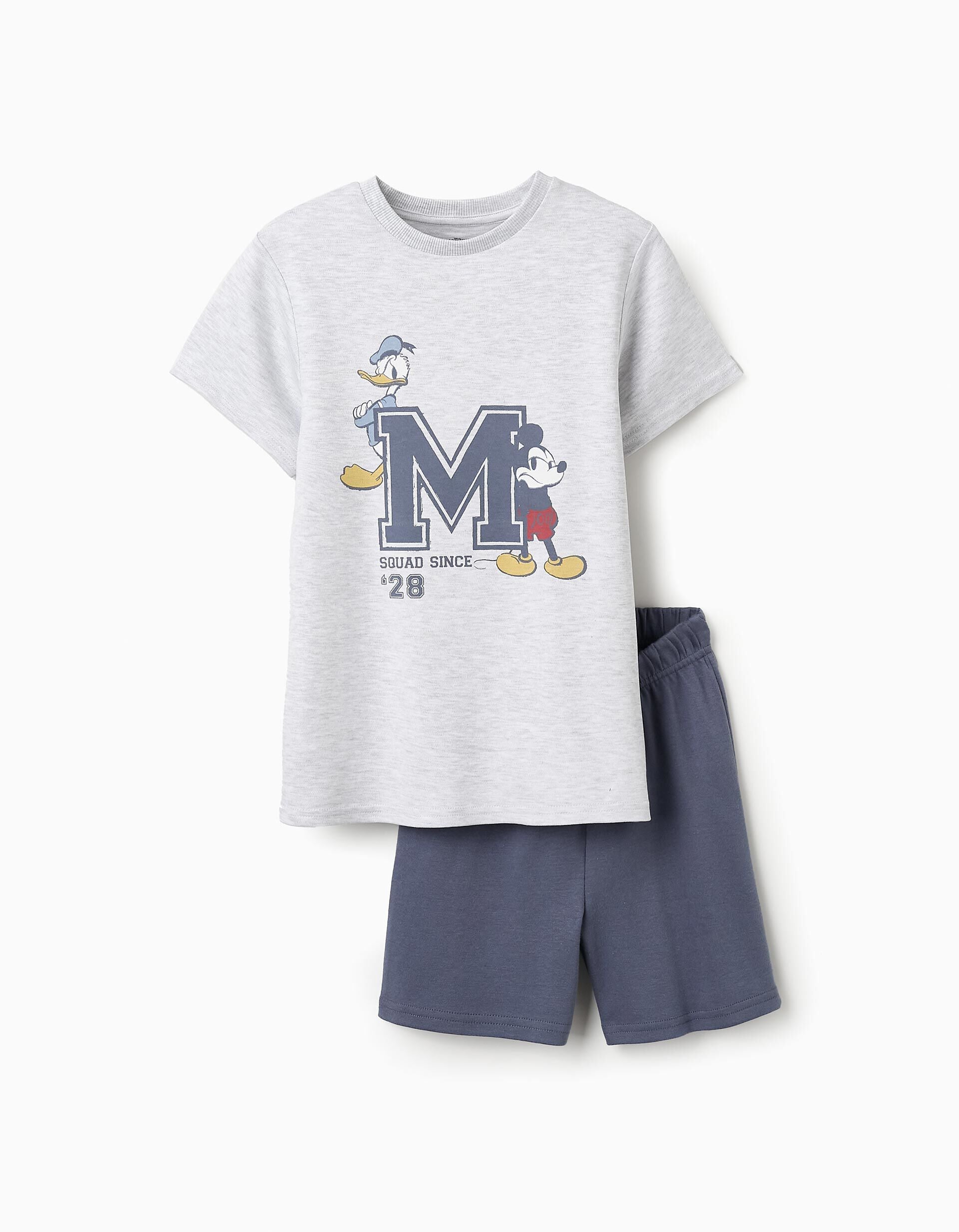 Cotton Pyjama for Boys 'Mickey & Donald' Grey/Dark Blue | Saudi Arabia