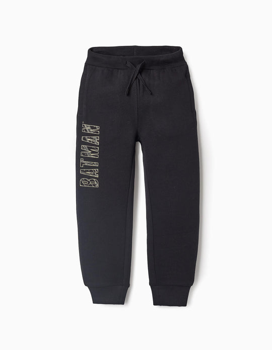 Fleece Cotton Joggers for Boys 'Batman', Black