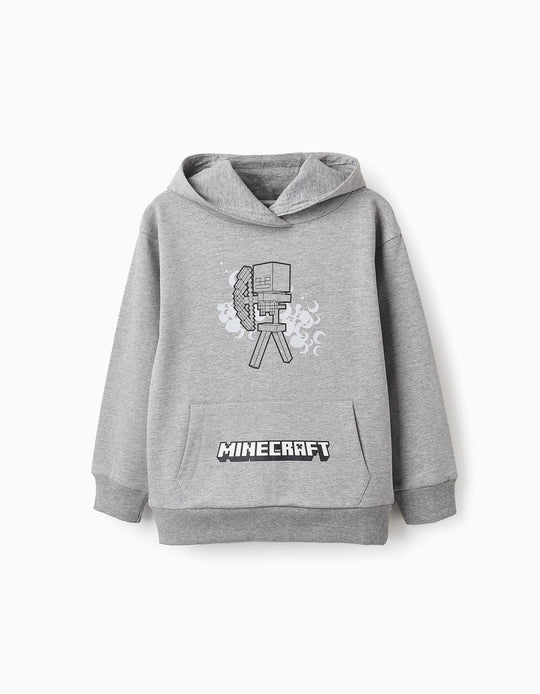 Hooded Sweatshirt for Boys 'Minecraft', Grey