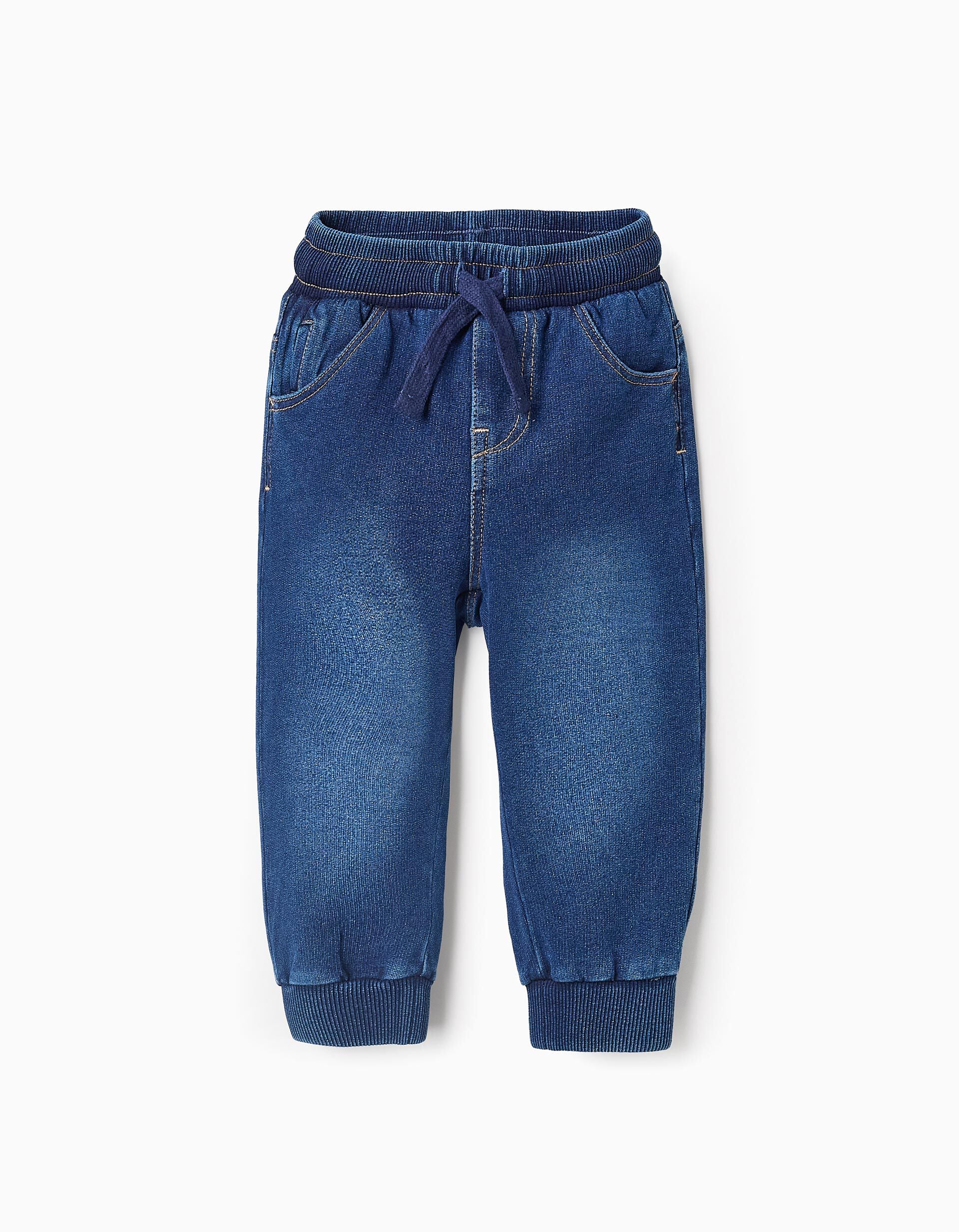 Sporty Denim Trousers for Baby Boys, Blue | Saudi Arabia
