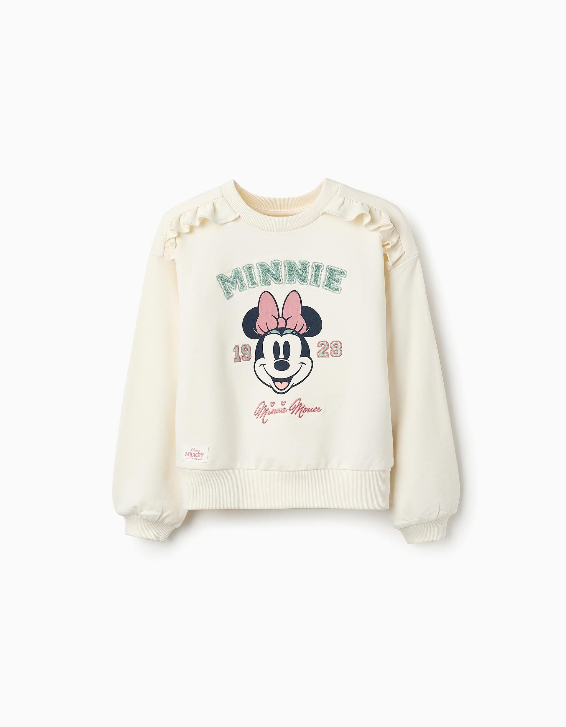 Cotton Sweatshirt for Girls 'Minnie' Beige | Saudi Arabia