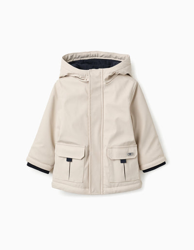 Rubber Parka with Jersey Lining for Baby Boys Beige | Saudi Arabia