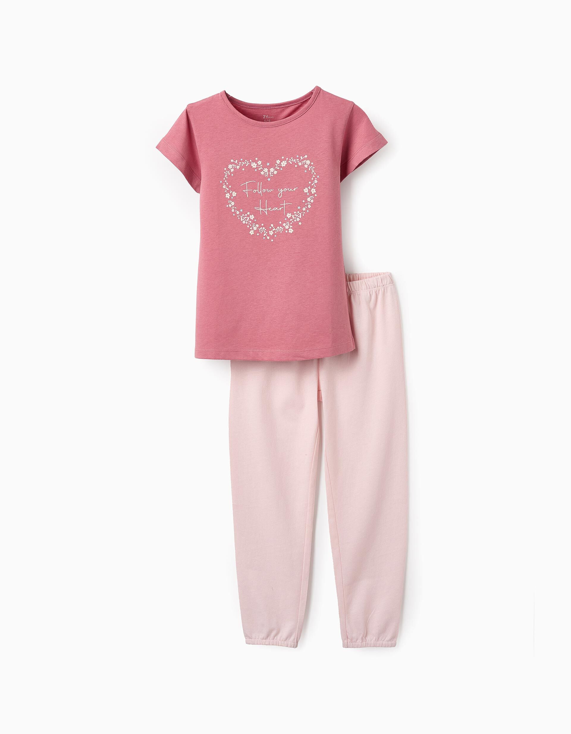 Cotton Pyjama for Girls 'Heart', Pink | Saudi Arabia
