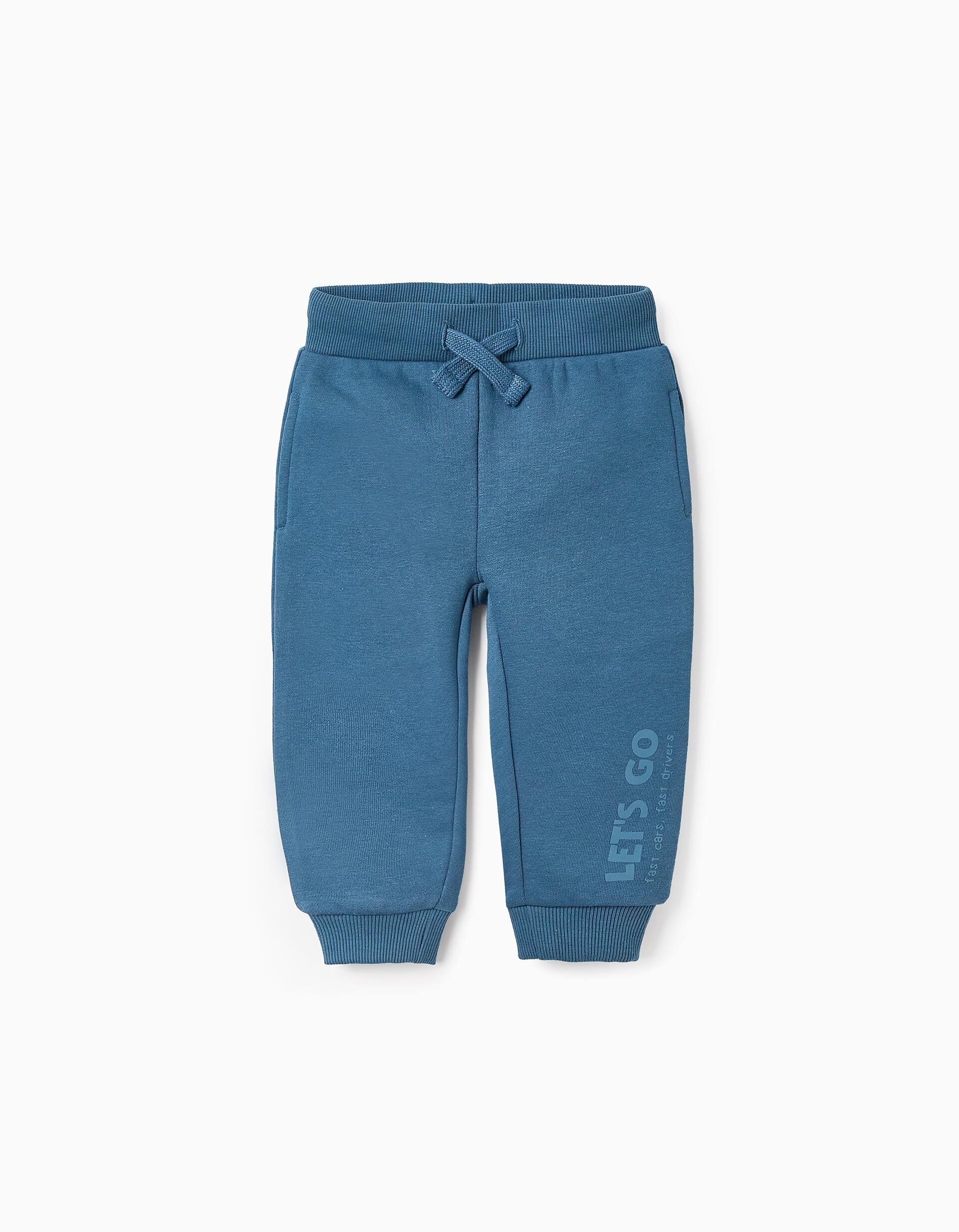 Joggers for Baby Boys 'Let's Go', Turquoise | Saudi Arabia