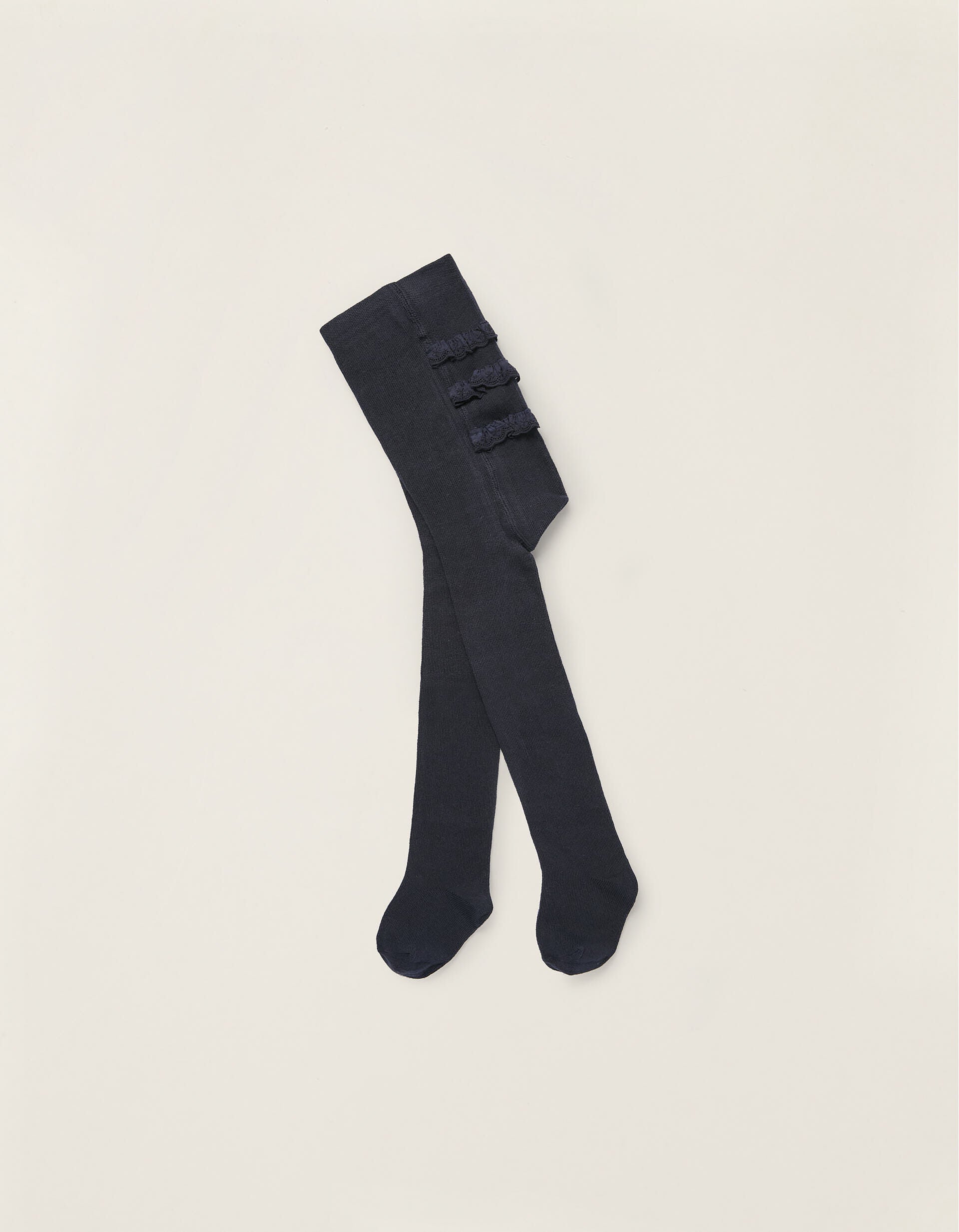 Knitted Tights with Ruffles for Newborns and Babies Dark Blue | Saudi Arabia