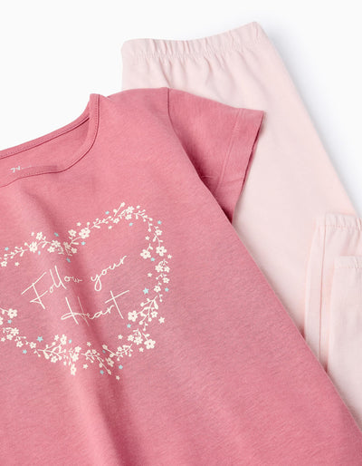 Cotton Pyjama for Girls 'Heart', Pink | Saudi Arabia