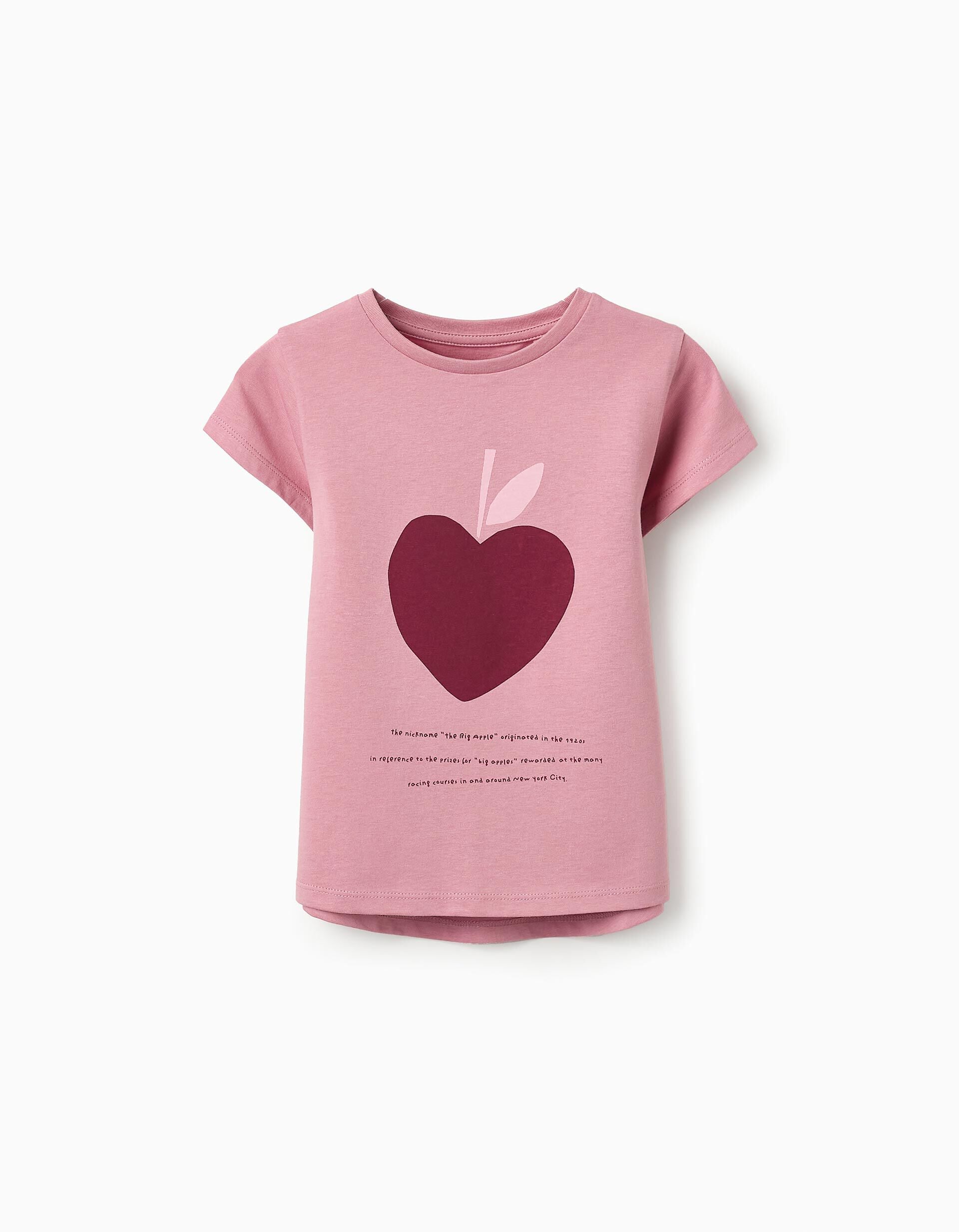 Cotton T-shirt for Girls 'Big Apple' Pink | Saudi Arabia