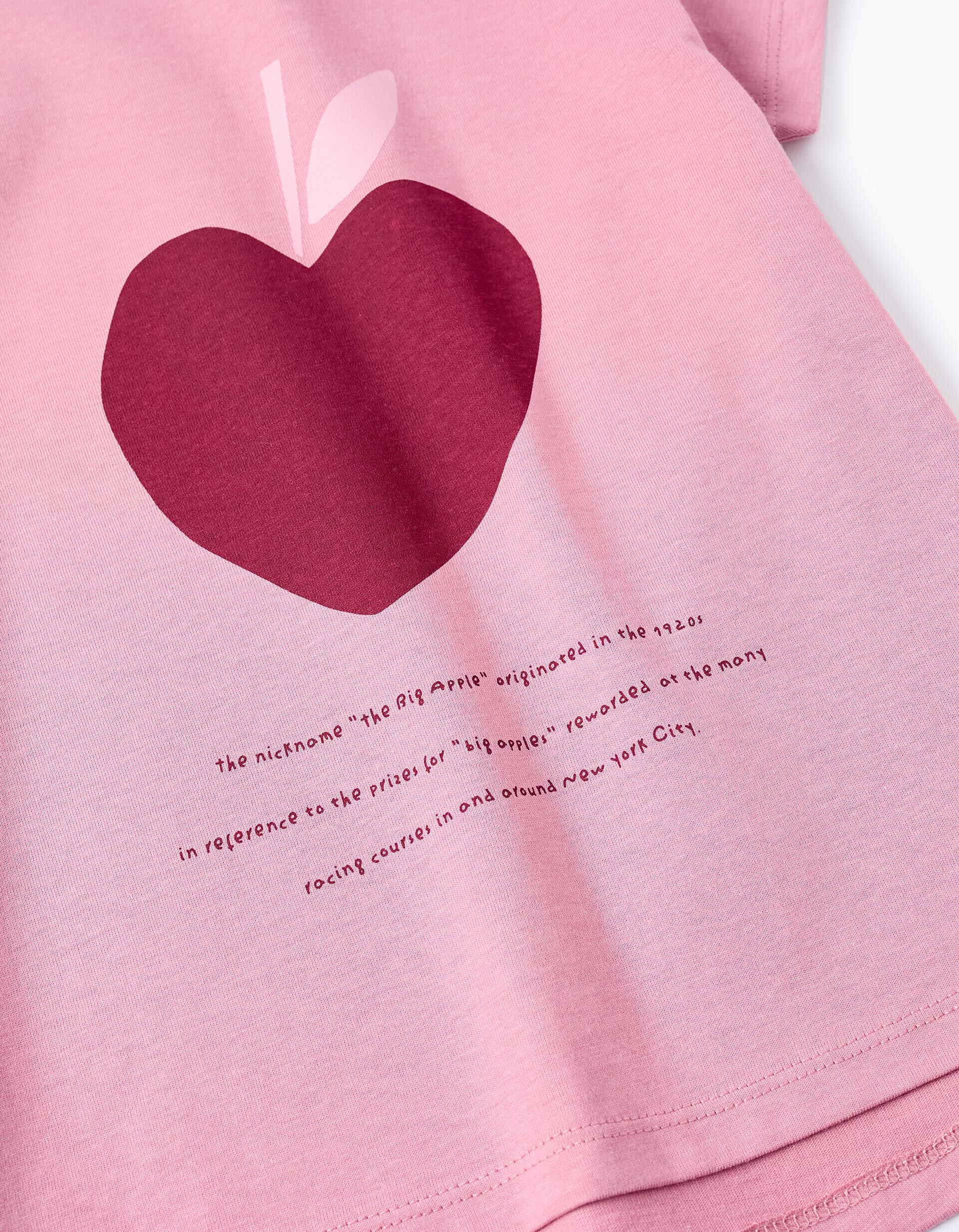 Cotton T-shirt for Girls 'Big Apple' Pink | Saudi Arabia