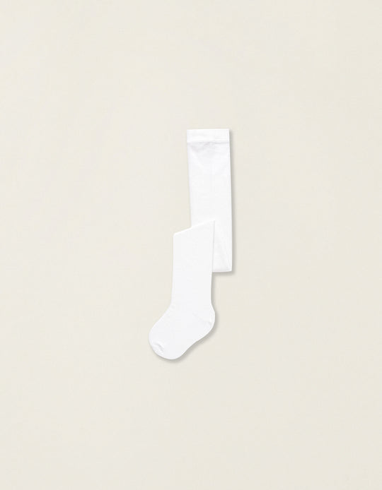 Knitted Tights with Anti-Pilling for Babies, White