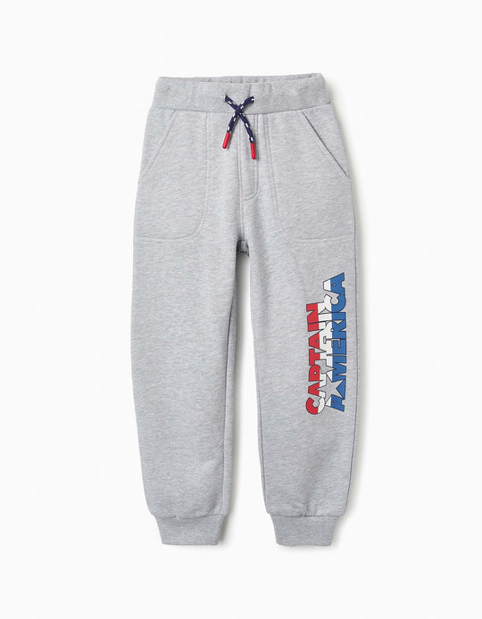 Fleece Joggers for Boys 'Captain America', Grey