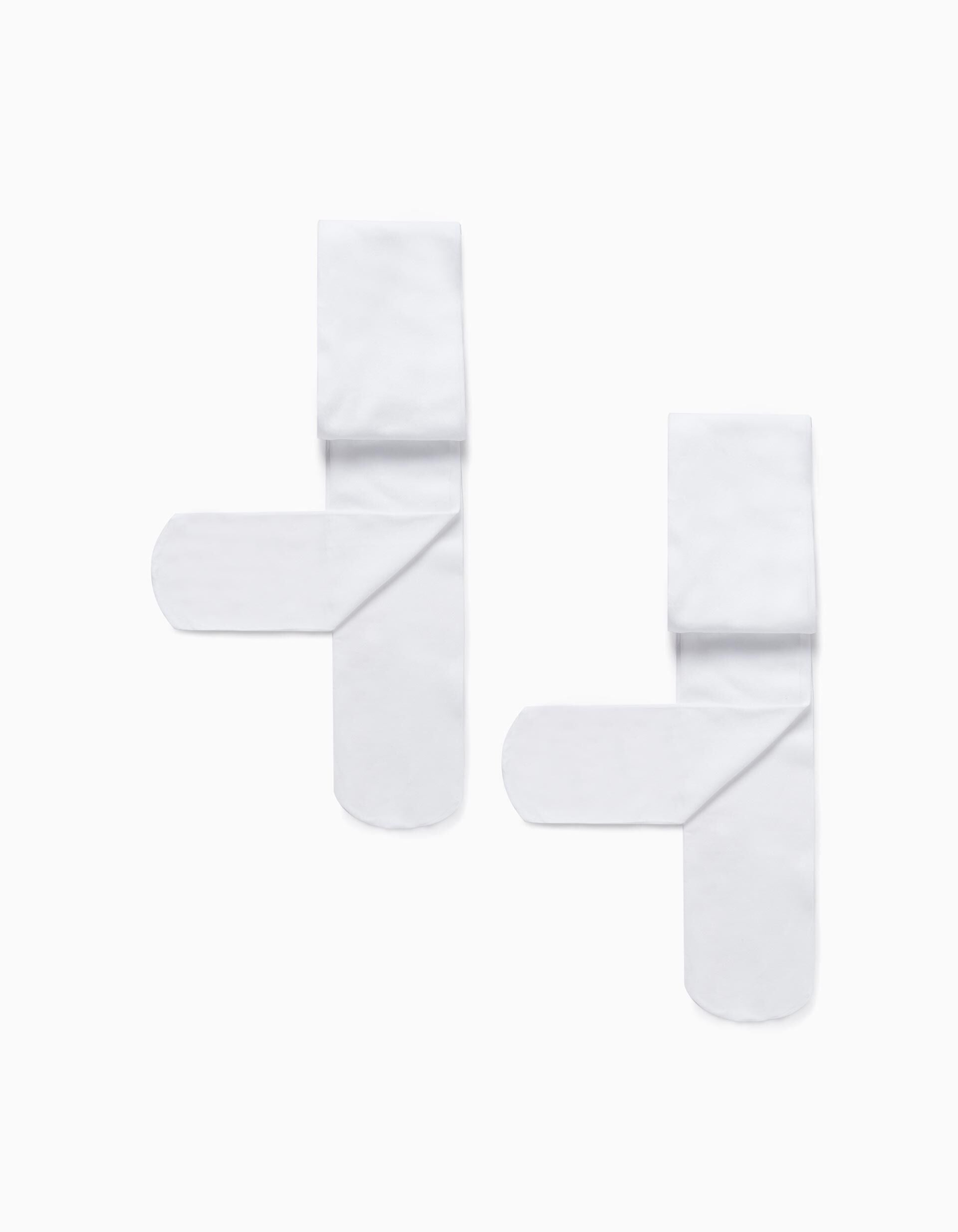 2 Pack of 40 Den Microfiber Tights for Girls White | Saudi Arabia