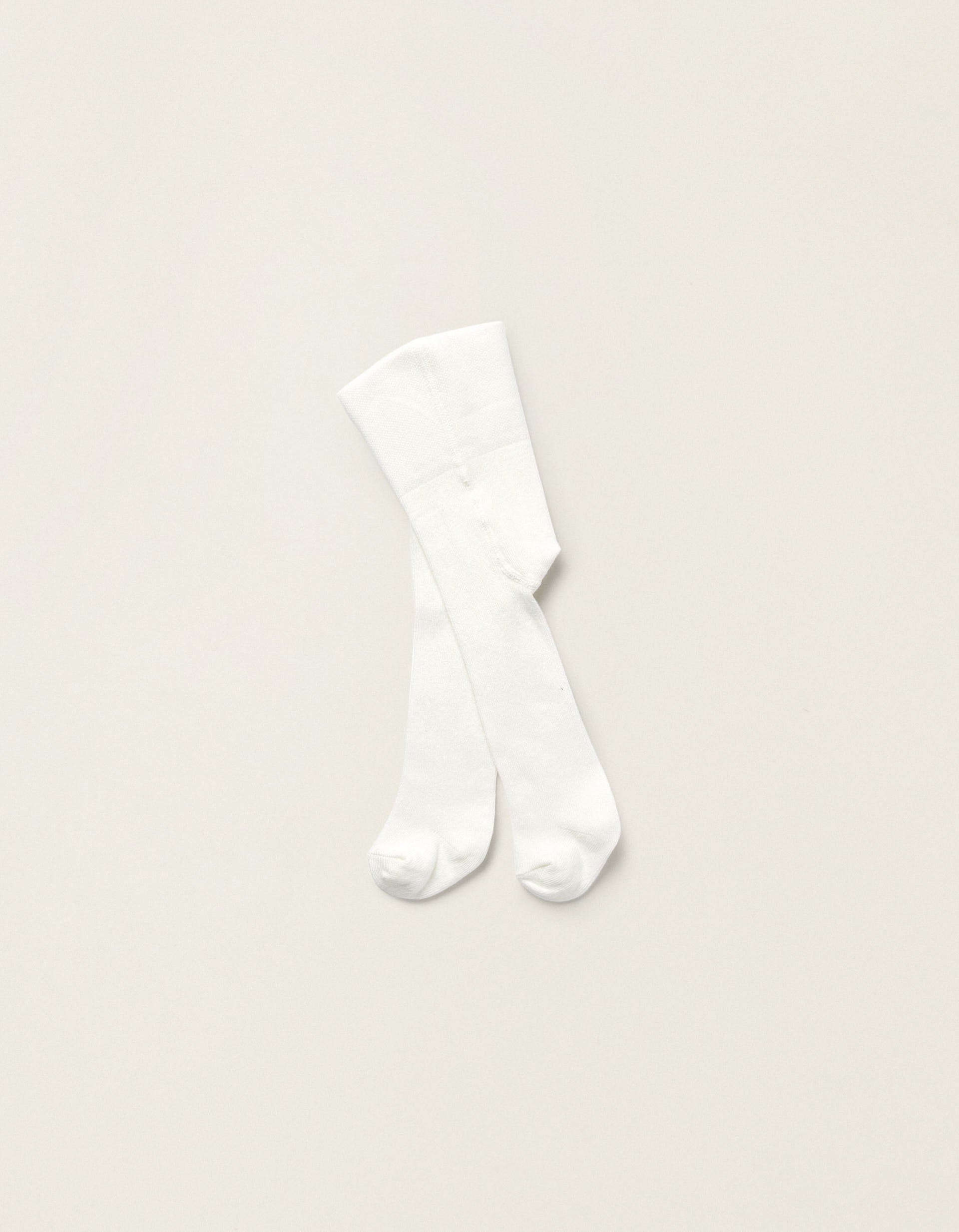 High-Waisted Tights for Newborn Babies White | Saudi Arabia
