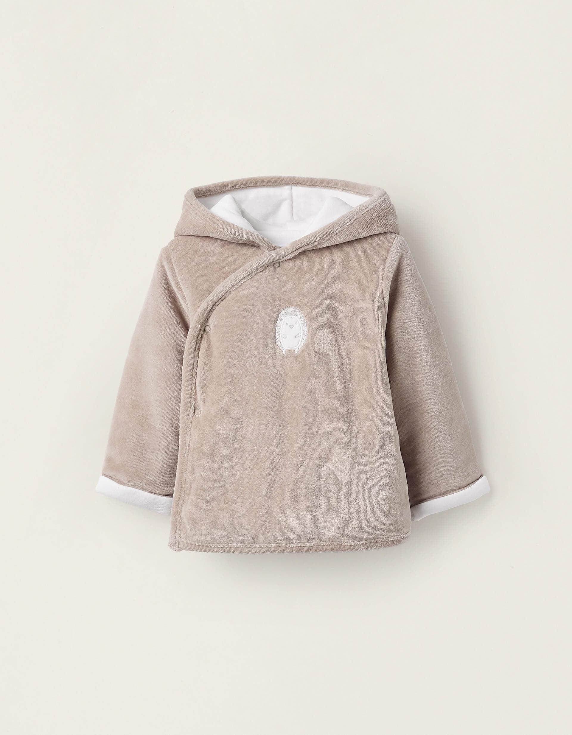 Quilted Velours Jacket for Newborn Boys, Beige | Saudi Arabia