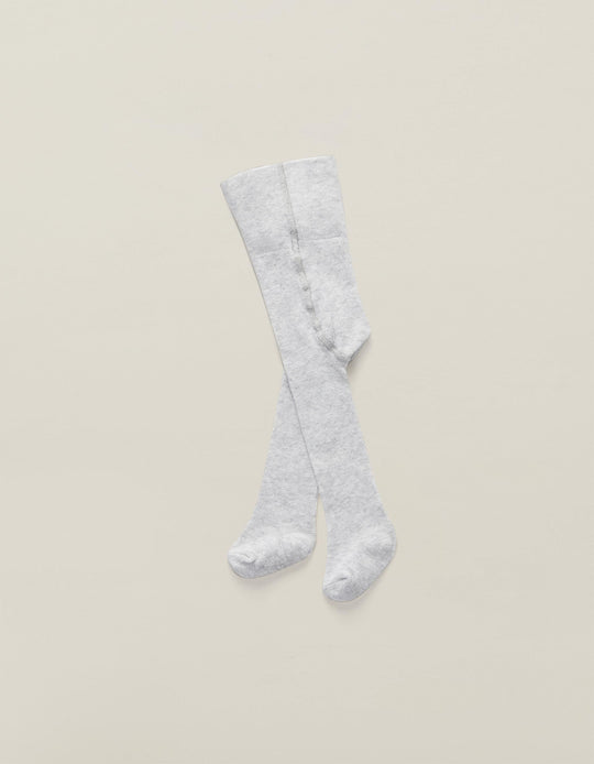 جوارب عالية الخصر للرضع باللون الرمادي الفاتح