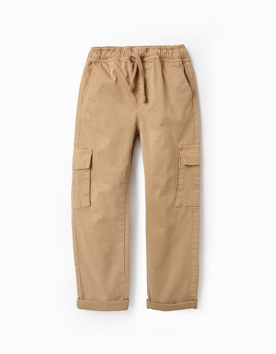 بنطال كارجو للأولاد 'قصة ضيقة' باللون الجملي