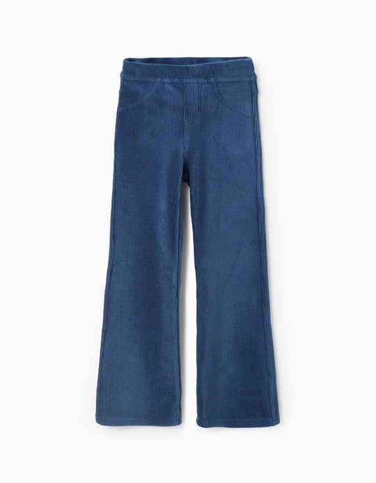 بنطلون كوردروي محبوك باللون الأزرق ماجول