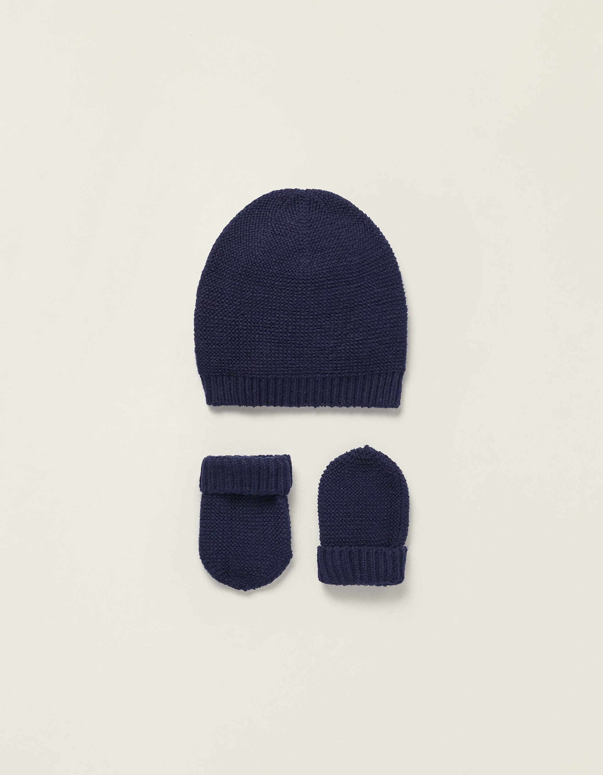 Set Beanie Mittens Dress Blue | Saudi Arabia