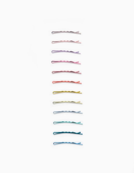 12-Pack Hair Pins for Babies and Girls, Multicoloured