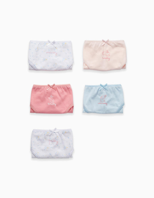 طقم 5 بوكسرات قطنية للفتيات "أيام الأسبوع"، متعدد الألوان
