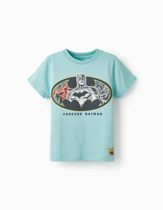 Cotton T-Shirt for Boys 'Batman', Aqua Green