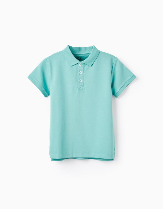 بولو نص كم بيكيه للأولاد، أخضر فاتح