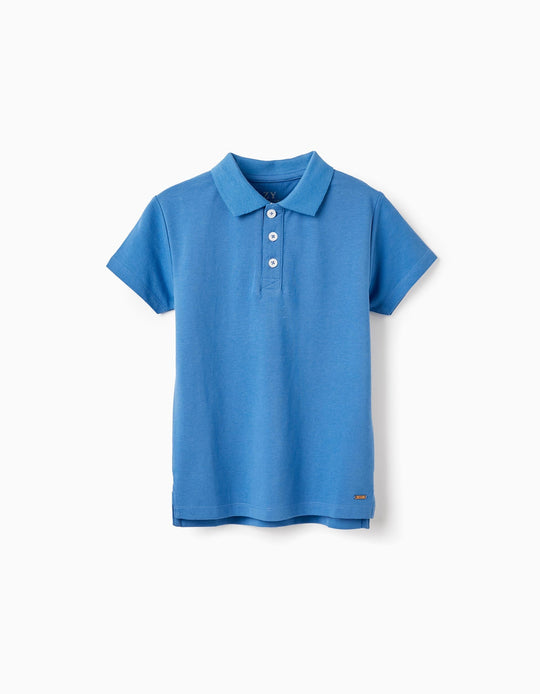 Cotton Piqué Polo for Boys, Blue