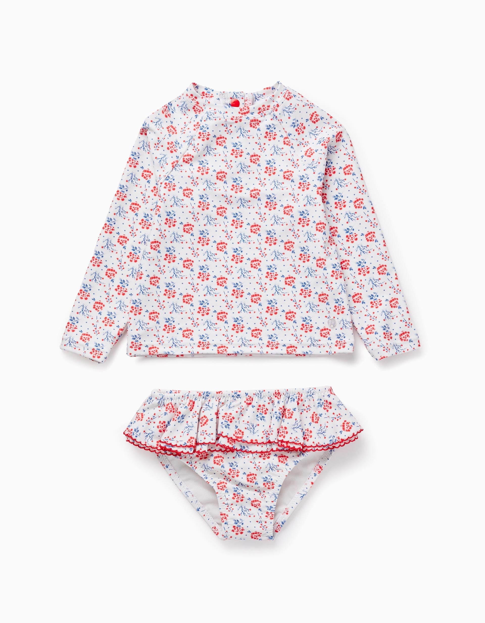 T-shirt + Bikini Bottom UPF80 for Girls, White | La vie en Rose | KSA