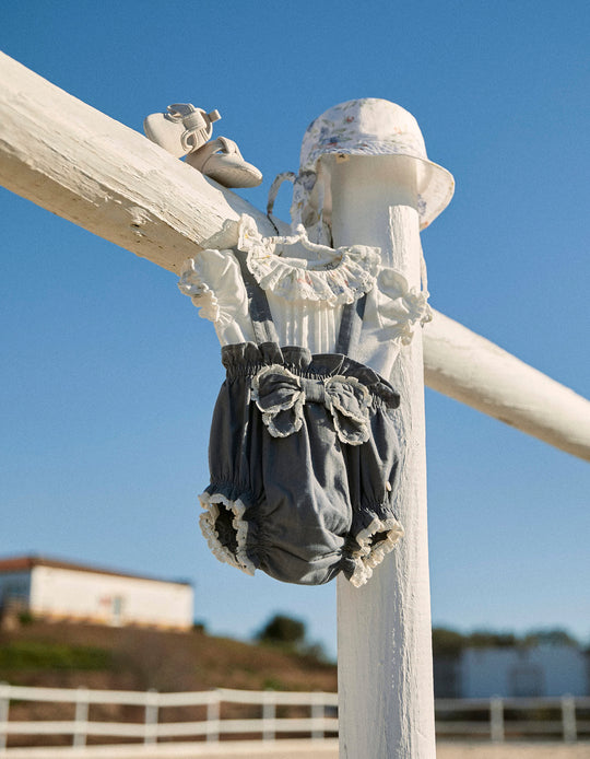 Bloomers with Removable Straps for Newborn Girls 'B&S', Blue