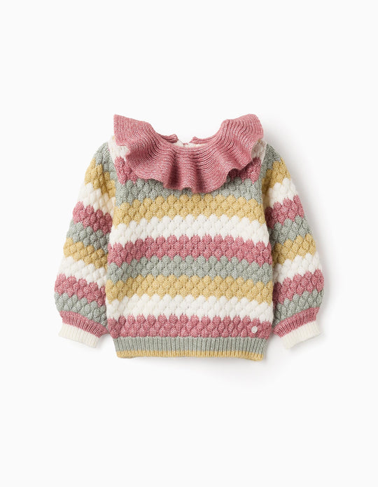 Colourful Knit Jumper for Baby Girls, Multicolour