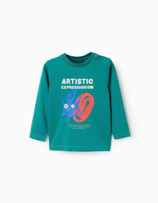 Long Sleeve T-shirt for Baby Boys 'Emotions', Green