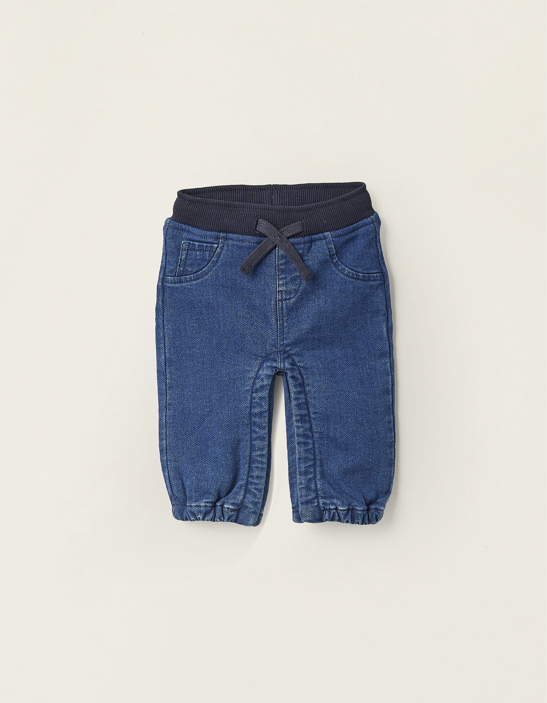 Jeans with Snap Buttons at the Crotch for Newborn Babies, Blue | La vie en Rose | KSA