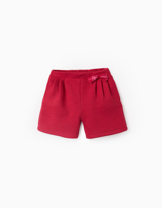 SHORTS KNIT, RED, 3/4
