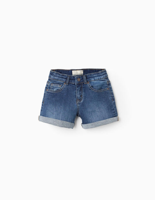 Denim Shorts for Girls, Blue