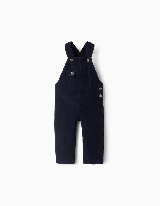 Corduroy Dungarees for Baby Boys, Dark Blue