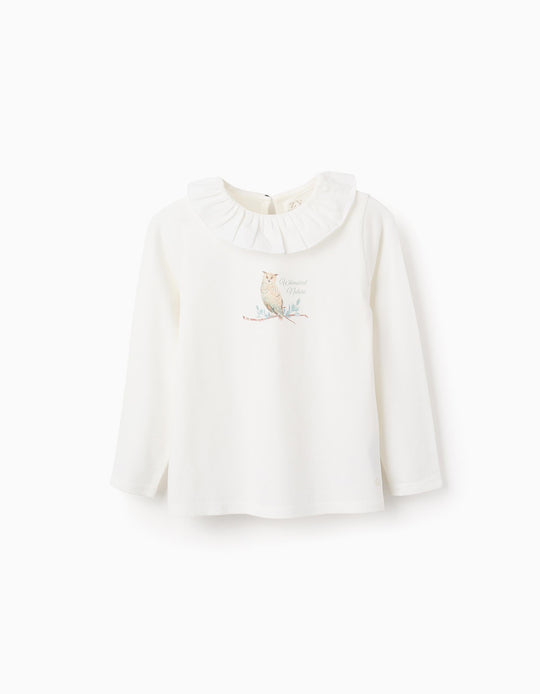 تي شيرت جيرسي طويل الأكمام بطباعة باللون السحابي