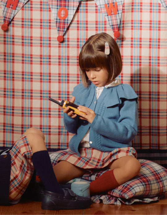 Cardigan with Ruffles for Girls 'B&S', Blue