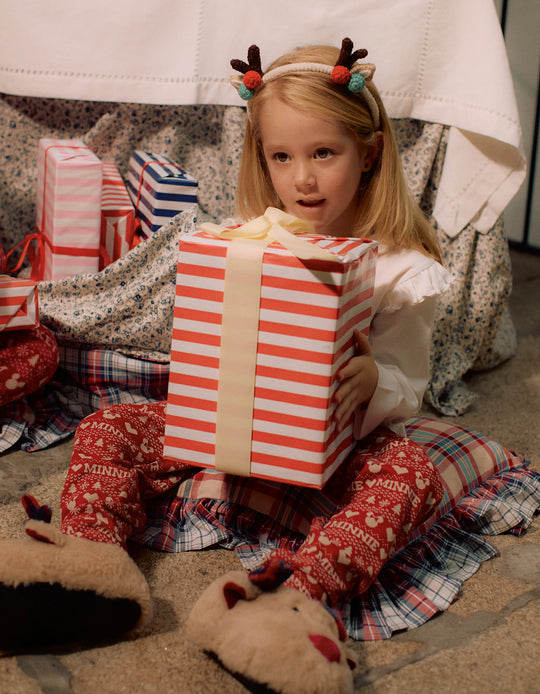 Cotton Pyjama for Girls 'X-Mas Minnie', White/Red