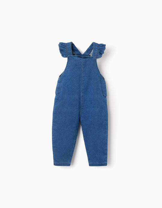 أوفرول محبوك دنيم باللون الأزرق