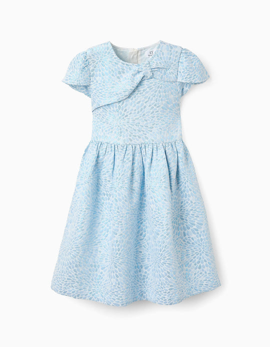 Shiny Dress with Pattern for Girls, Blue