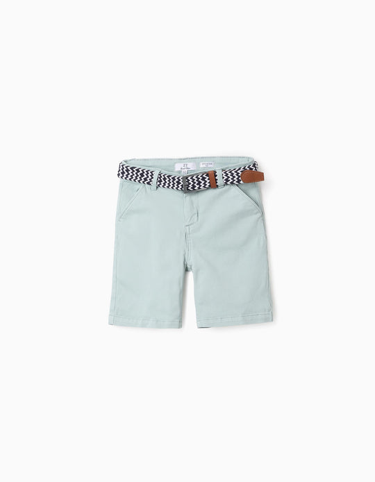 Chino Shorts with Belt for Boys 'Midi', Light Blue