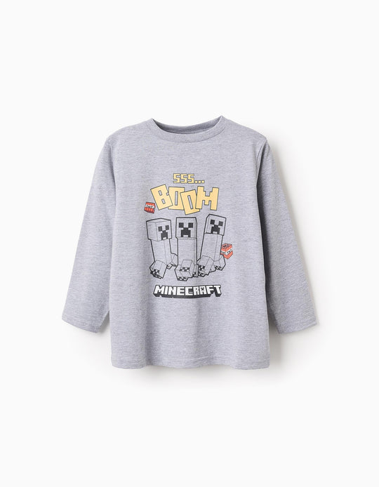 Long Sleeve T-shirt for Boys 'Minecraft', Grey