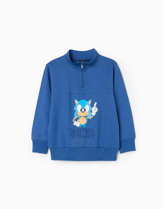 Cotton Sweatshirt for Boys 'Sonic', Blue