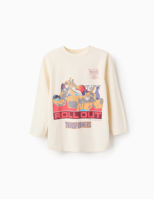 Long Sleeve T-shirt for Boys 'Transformers', Beige