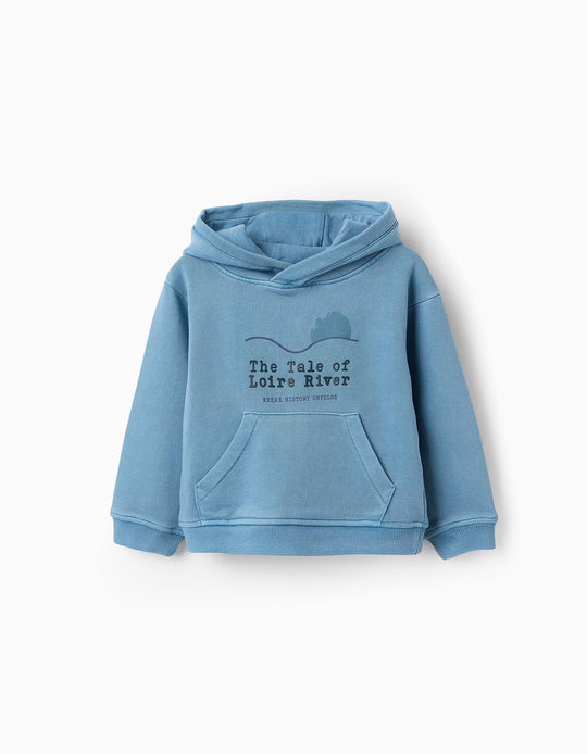 Cotton Hooded Sweatshirt for Baby Boys 'Loire', Blue