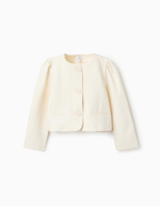 Classic Jacket for Girls, Cream